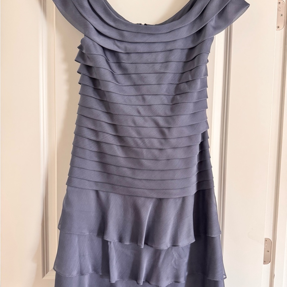 Elegant Gray/Purple Layered Dress